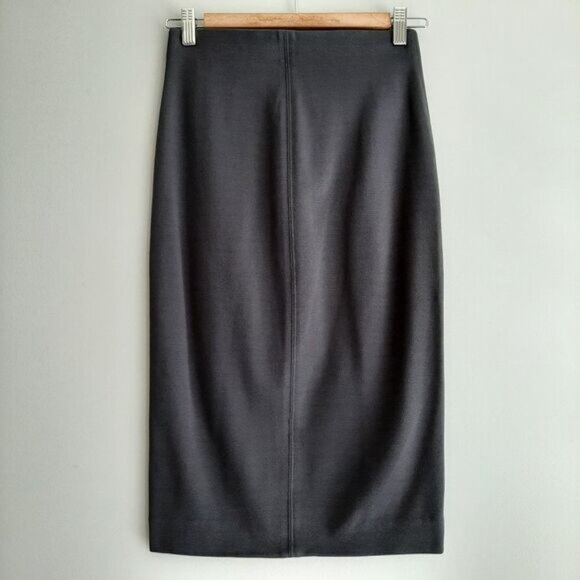 WILFRED / Aritzia Lis Pencil Midi Skirt Solid Grey Sz S Flawed - Picture 5 of 10
